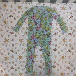 Muse Threads Lemon Sakura Zip Convertible Footie